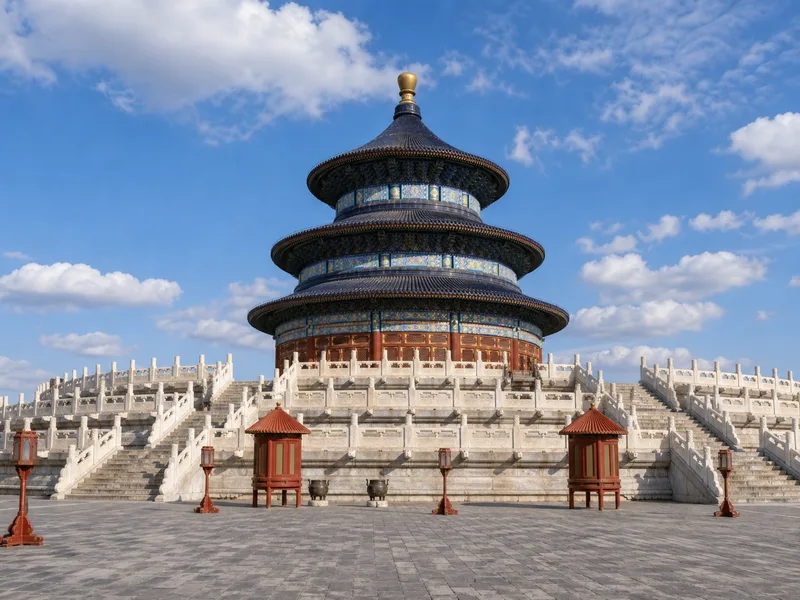 Circular blue-roofed Hall of Prayer for Good Harvests at the Temple of Heaven in Beijing